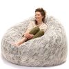 Jaxx 6' Cocoon Faux Fur Bean Bag Chair - Image 10
