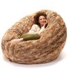 Jaxx 6' Cocoon Faux Fur Bean Bag Chair - Image 4