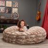 Jaxx 6' Cocoon Faux Fur Bean Bag Chair - Image 19