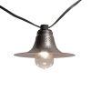 Electric Café String Lights with 10 Silver Metal Shades - Image 2
