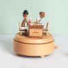 Afternoon Coffee Shop Couple Tanabata Home Decoration Wooden Music Box - Image 6