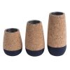 Cone, Set of 3 Cork Tealight Holders, Navy - Image 2