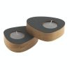 Curve Tealight Holder, Anthracite Leather - Image 3