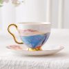Golden Gilded China Coffee Cup Set - Image 5
