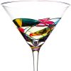 Hand Painted Stained Glass Martini Glasses 8 oz - Crystal Glass with Stem- Set of 2 - Image 2