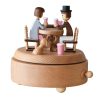 Afternoon Coffee Shop Couple Tanabata Home Decoration Wooden Music Box - Image 4