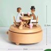 Afternoon Coffee Shop Couple Tanabata Home Decoration Wooden Music Box - Image 3