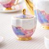 Golden Gilded China Coffee Cup Set - Image 4